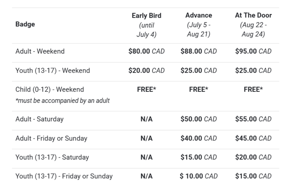 Fallcon 38 Badge Price Table